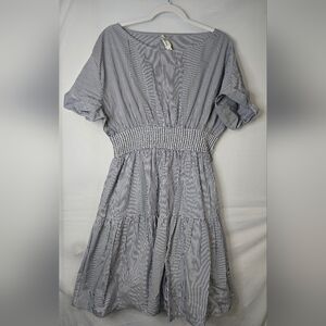 Vineyard Vines Blue and White Striped Midi Dress Size Large